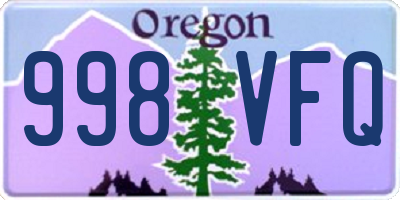 OR license plate 998VFQ