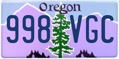 OR license plate 998VGC