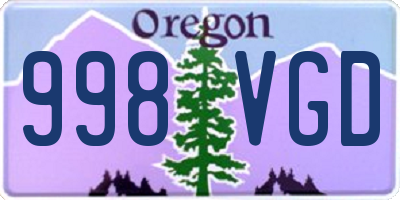 OR license plate 998VGD