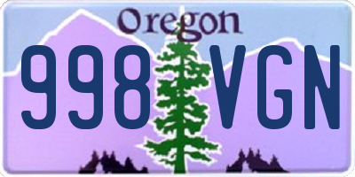 OR license plate 998VGN