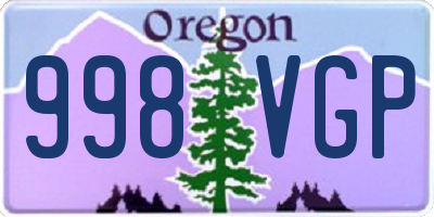 OR license plate 998VGP