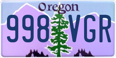OR license plate 998VGR