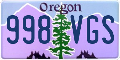 OR license plate 998VGS