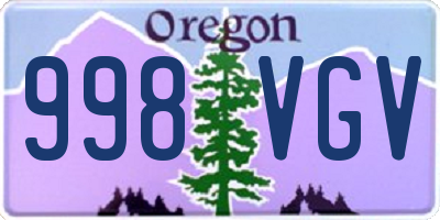OR license plate 998VGV