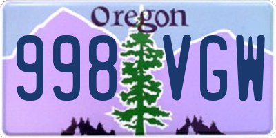 OR license plate 998VGW