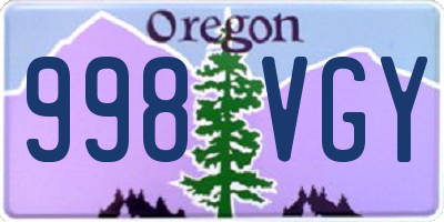 OR license plate 998VGY