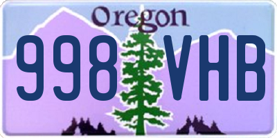 OR license plate 998VHB