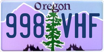 OR license plate 998VHF