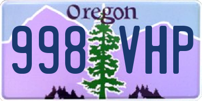OR license plate 998VHP