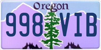 OR license plate 998VIB