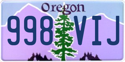 OR license plate 998VIJ
