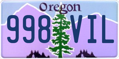 OR license plate 998VIL
