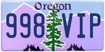 OR license plate 998VIP