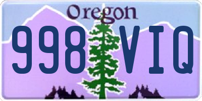 OR license plate 998VIQ