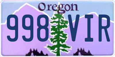 OR license plate 998VIR