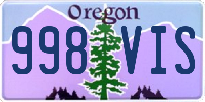 OR license plate 998VIS