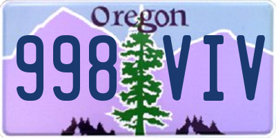 OR license plate 998VIV