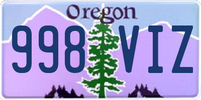 OR license plate 998VIZ