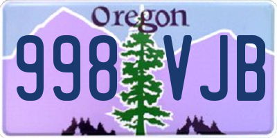 OR license plate 998VJB