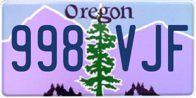 OR license plate 998VJF