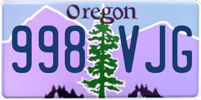 OR license plate 998VJG