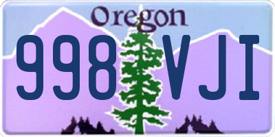 OR license plate 998VJI