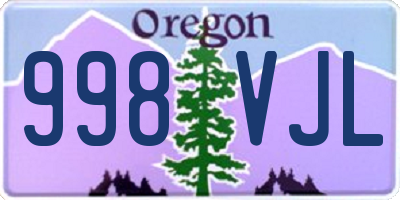 OR license plate 998VJL