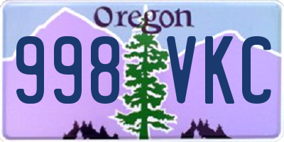OR license plate 998VKC