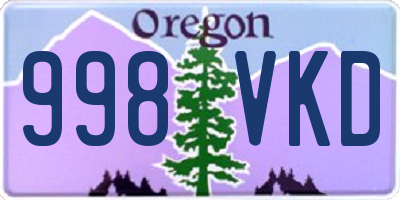 OR license plate 998VKD