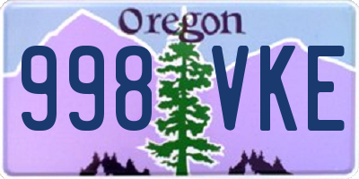 OR license plate 998VKE