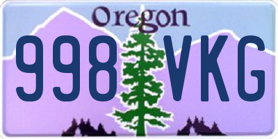 OR license plate 998VKG
