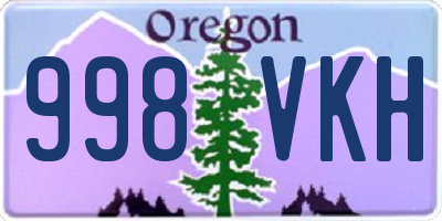 OR license plate 998VKH