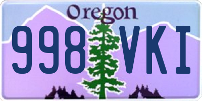 OR license plate 998VKI
