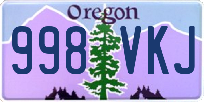 OR license plate 998VKJ