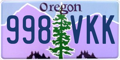 OR license plate 998VKK