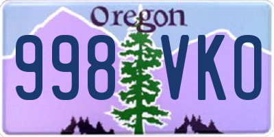 OR license plate 998VKO