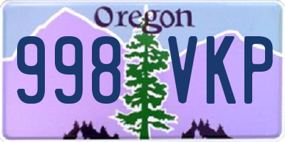 OR license plate 998VKP