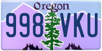 OR license plate 998VKU