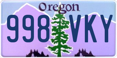 OR license plate 998VKY