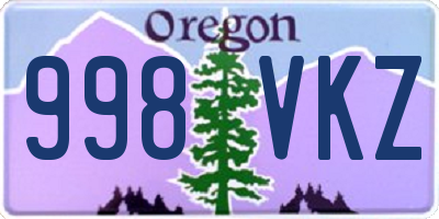 OR license plate 998VKZ