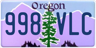 OR license plate 998VLC