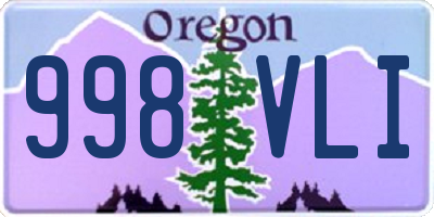 OR license plate 998VLI