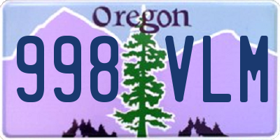 OR license plate 998VLM