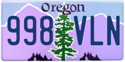 OR license plate 998VLN