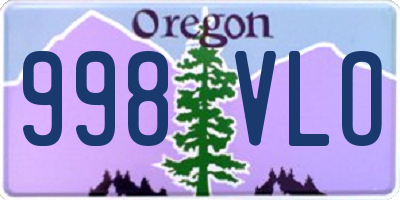 OR license plate 998VLO