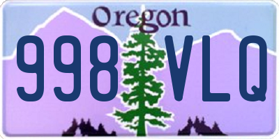 OR license plate 998VLQ