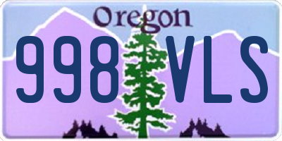 OR license plate 998VLS