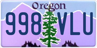 OR license plate 998VLU