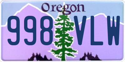 OR license plate 998VLW
