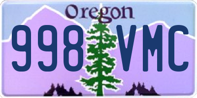 OR license plate 998VMC